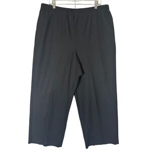 Eileen Fisher Woman Black Elastic Waist Pull On Crop Pants Sz 2X Minimal Capsule